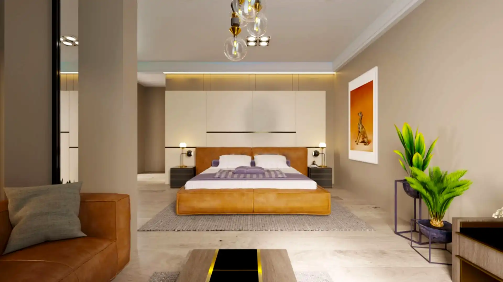 Yatak Odası Dekorasyonu Arabistan Projesi